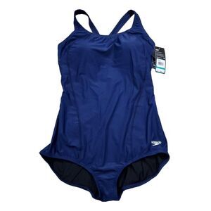 Speedo Conservative Ultraback One Piece with Princess Seam Navy Blue Size 16